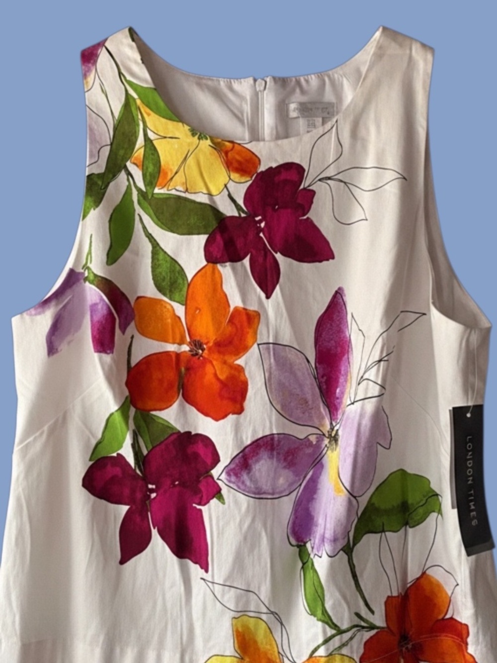London Times "Miranda" Sleeveless Shift Sundress Floral Size 14 NWT - Picture 3 of 15